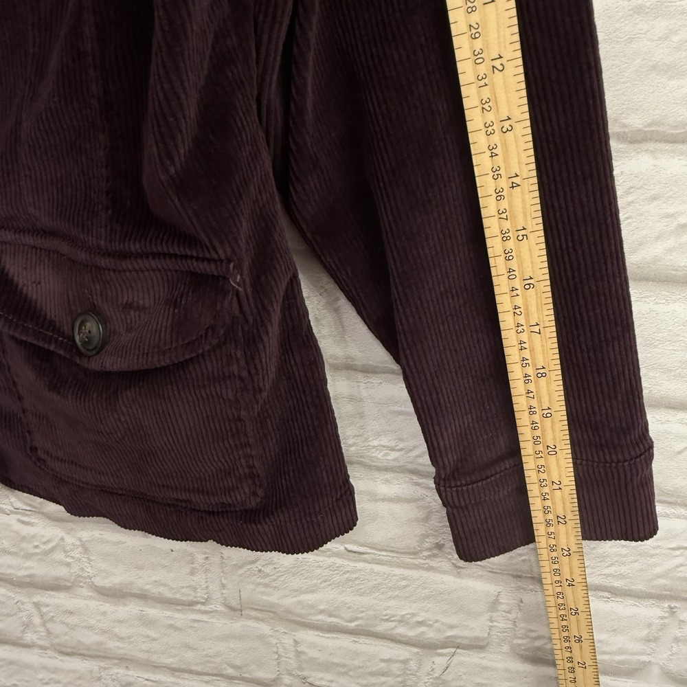 Christopher & Banks Corduroy Blazer Sz M Stretch Button Down Burgundy Jacket - Picture 15 of 16